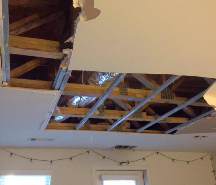 Ceiling damage from pipe burst